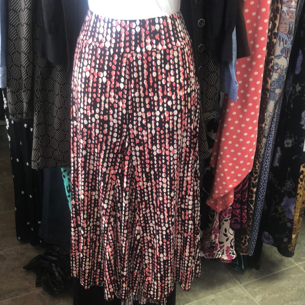 3X  Studio 1940 peach multi-color long skirt